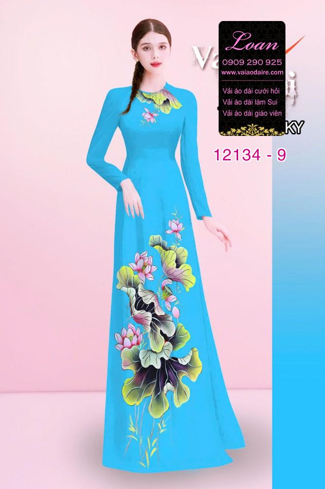 Vải áo dài hoa sen in 3D