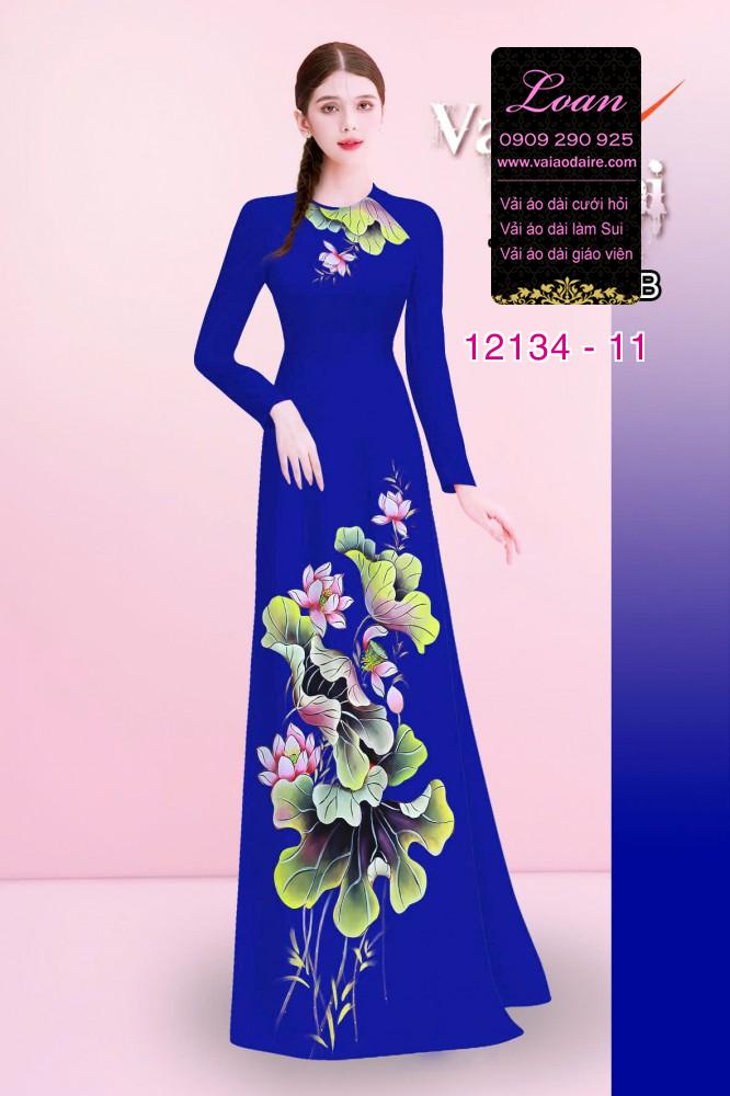 Vải áo dài hoa sen in 3D