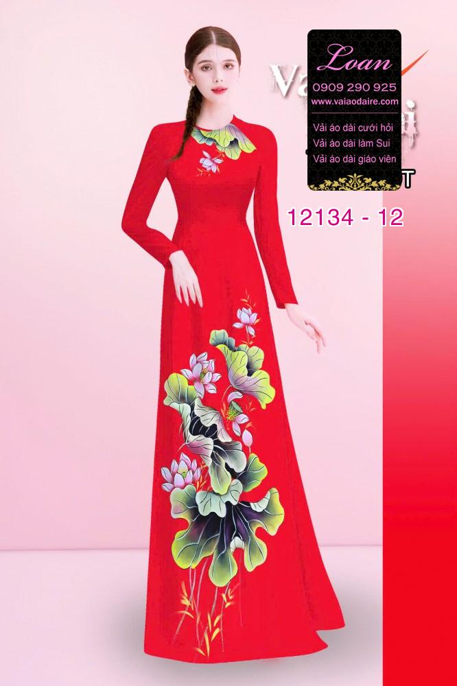 Vải áo dài hoa sen in 3D