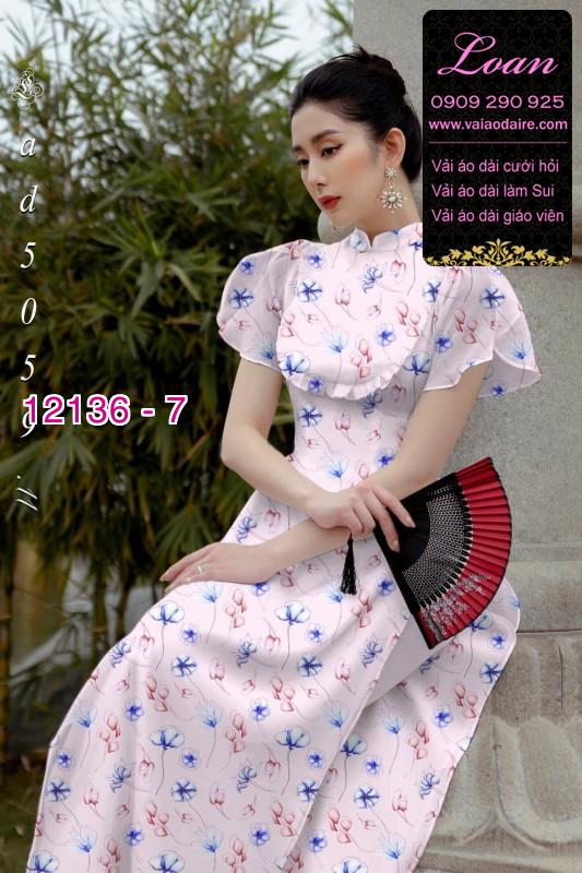 Vải áo dài hoa nhí Vải áo dài hoa nhí