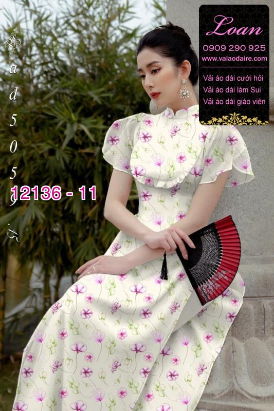 Vải áo dài hoa nhí Vải áo dài hoa nhí