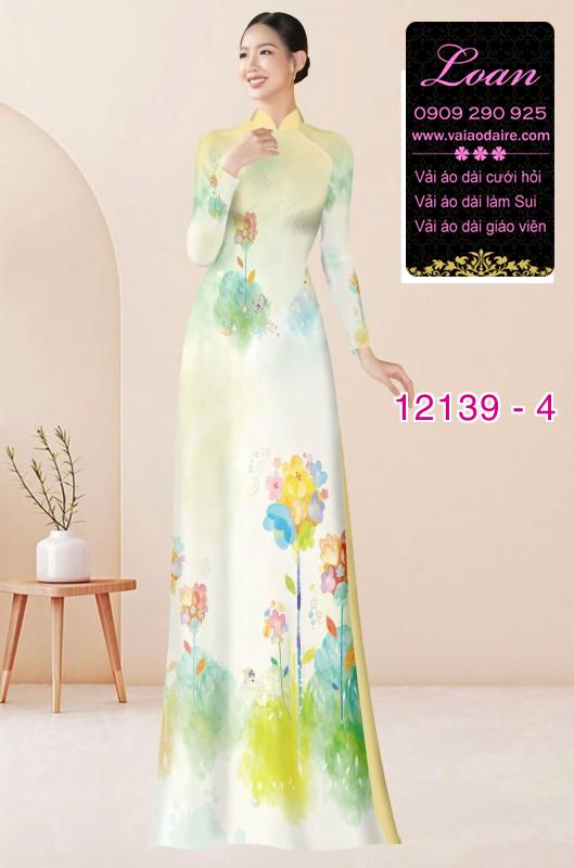 Vải áo dài hoa in 3D
