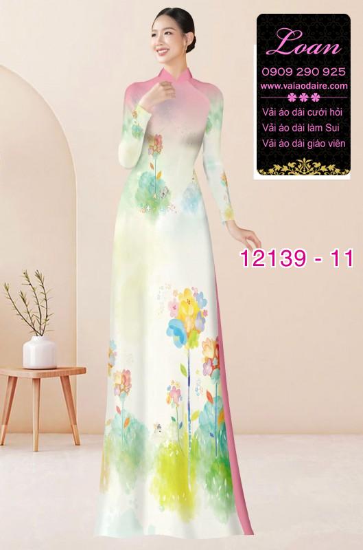 Vải áo dài hoa in 3D