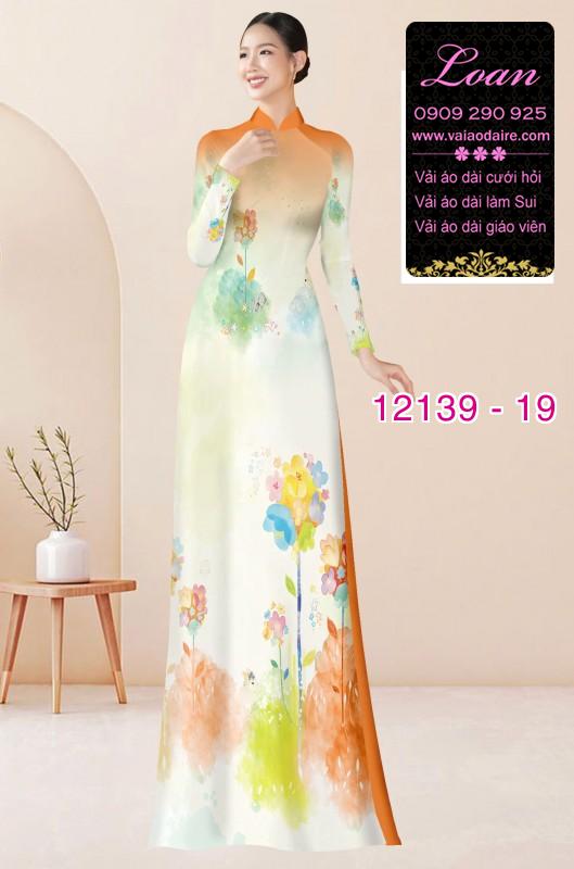 Vải áo dài hoa in 3D
