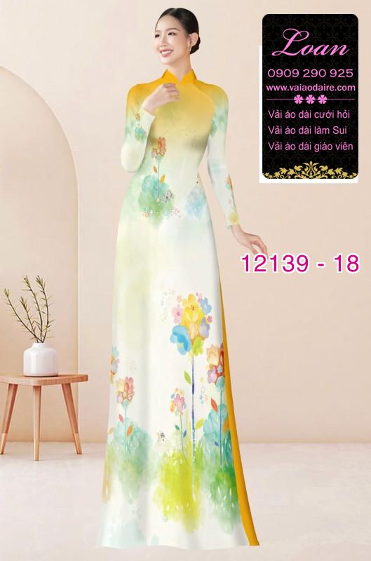 Vải áo dài hoa in 3D