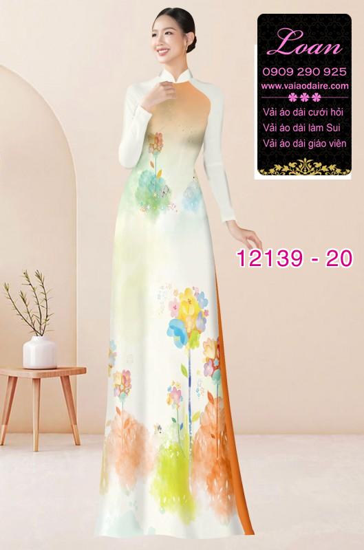 Vải áo dài hoa in 3D