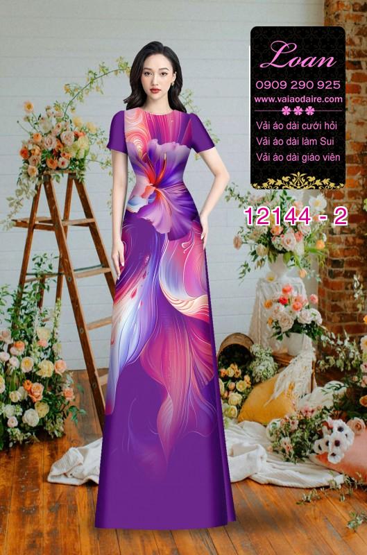 Vải áo dài hoa in 3D Vải áo dài hoa in 3D