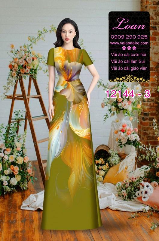 Vải áo dài hoa in 3D Vải áo dài hoa in 3D