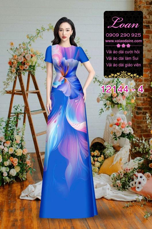Vải áo dài hoa in 3D Vải áo dài hoa in 3D