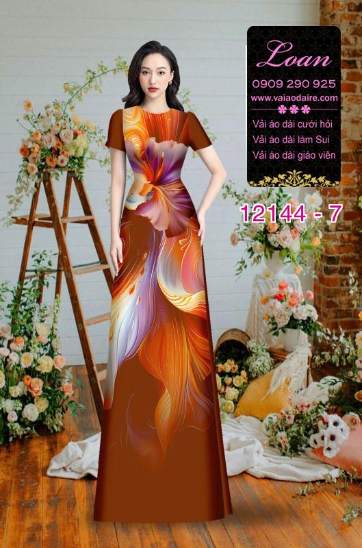Vải áo dài hoa in 3D Vải áo dài hoa in 3D
