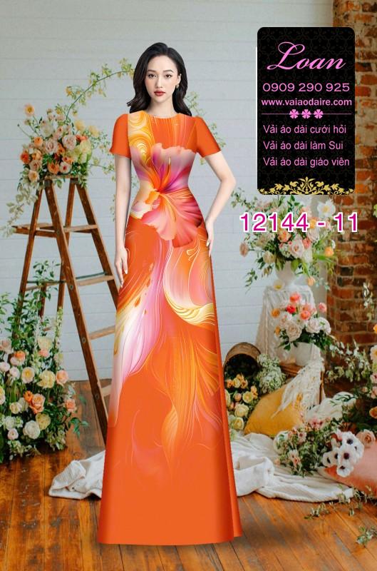 Vải áo dài hoa in 3D Vải áo dài hoa in 3D