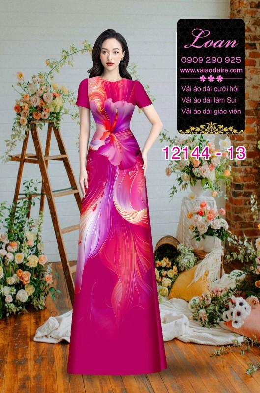 Vải áo dài hoa in 3D Vải áo dài hoa in 3D