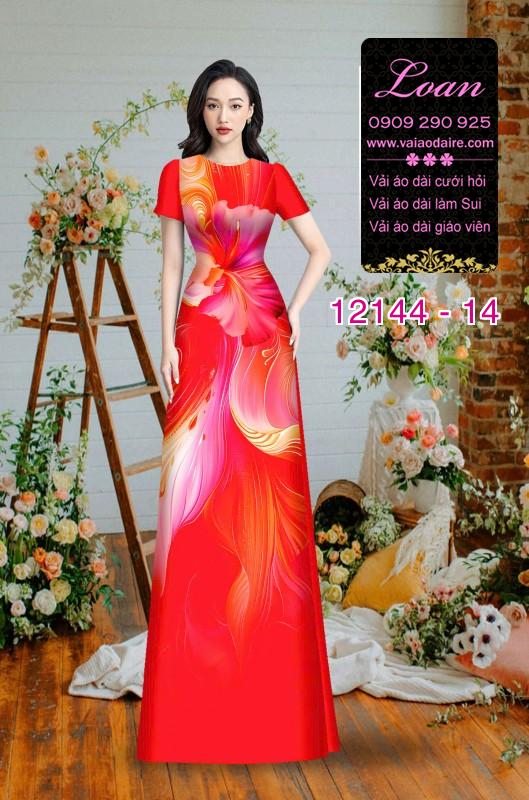 Vải áo dài hoa in 3D Vải áo dài hoa in 3D