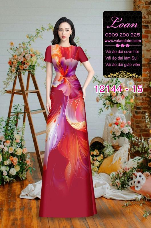 Vải áo dài hoa in 3D Vải áo dài hoa in 3D