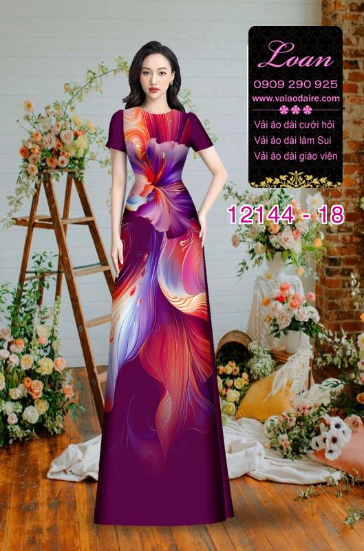 Vải áo dài hoa in 3D Vải áo dài hoa in 3D