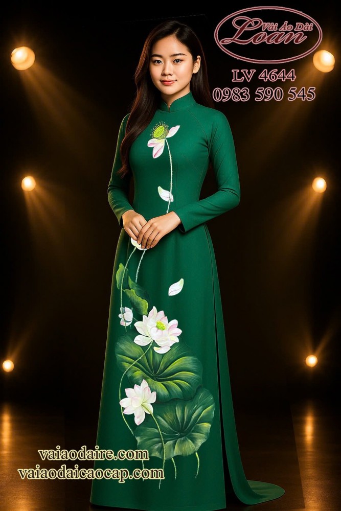 Vải áo dài hoa sen cao cấp
