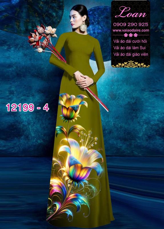 Vải áo dài in hoa 3D