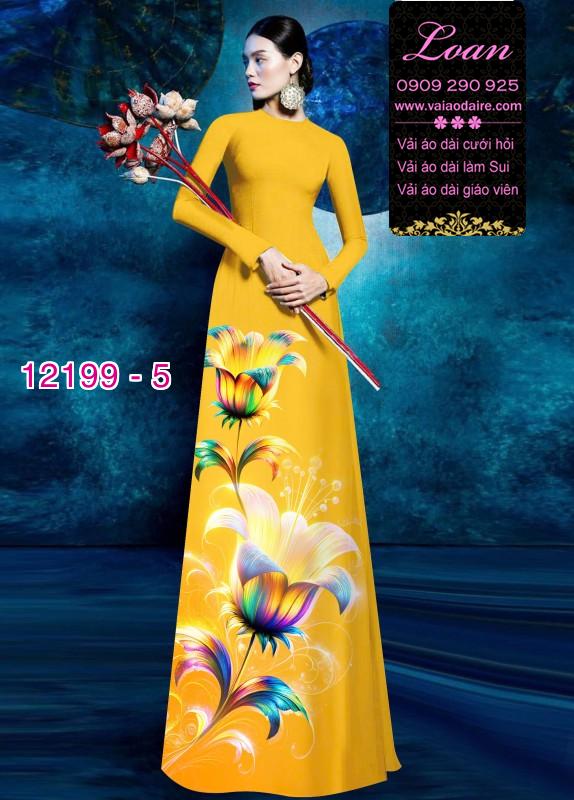 Vải áo dài in hoa 3D