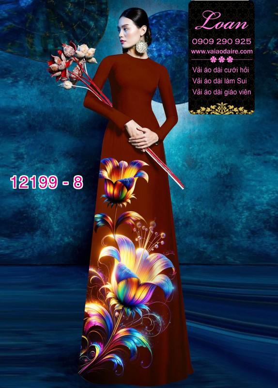 Vải áo dài in hoa 3D