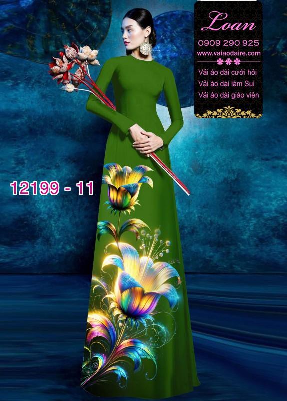 Vải áo dài in hoa 3D