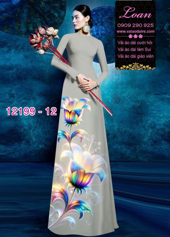 Vải áo dài in hoa 3D