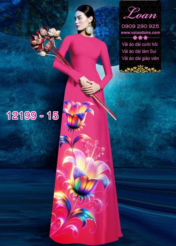 Vải áo dài in hoa 3D