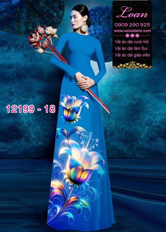 Vải áo dài in hoa 3D