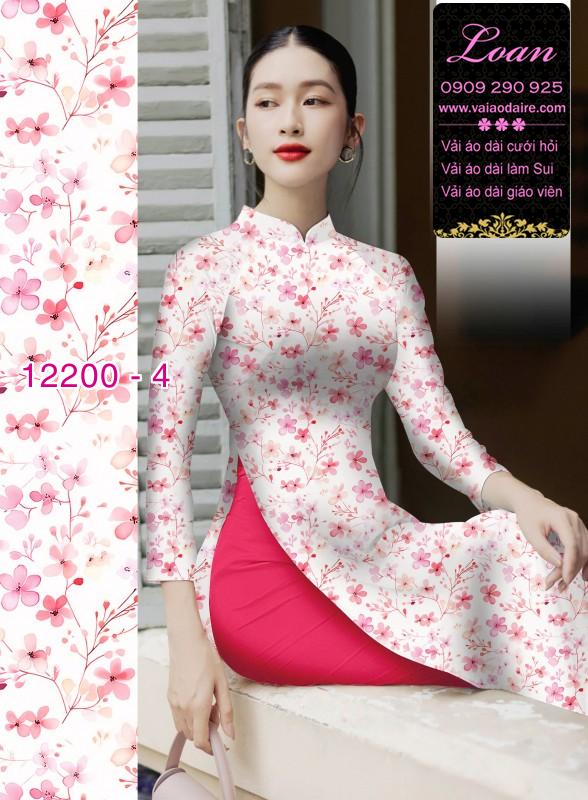 Vải áo dài in hoa 3D