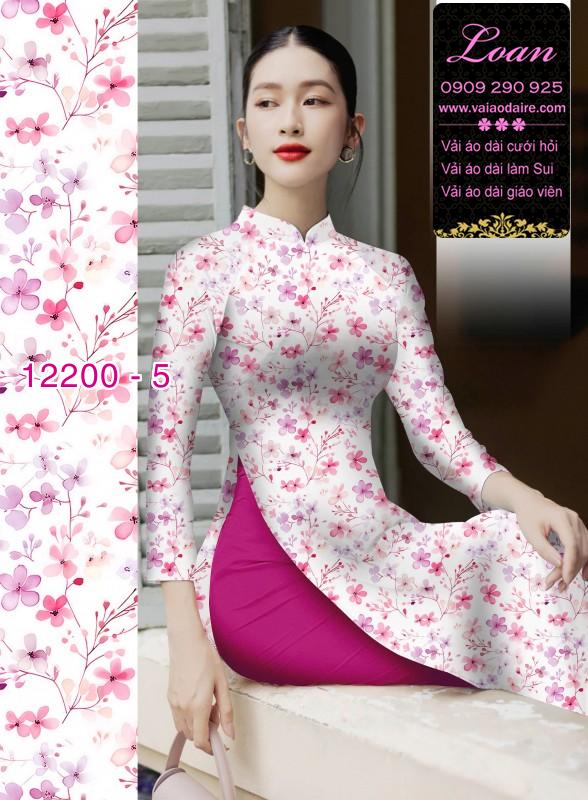 Vải áo dài in hoa 3D