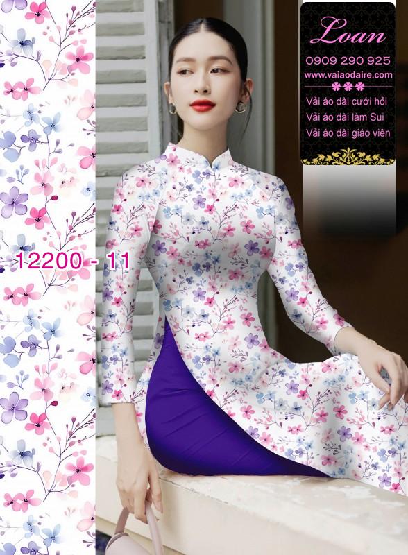 Vải áo dài in hoa 3D