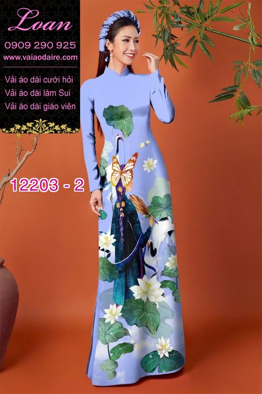 Vải áo dài in hình thiếu nữ