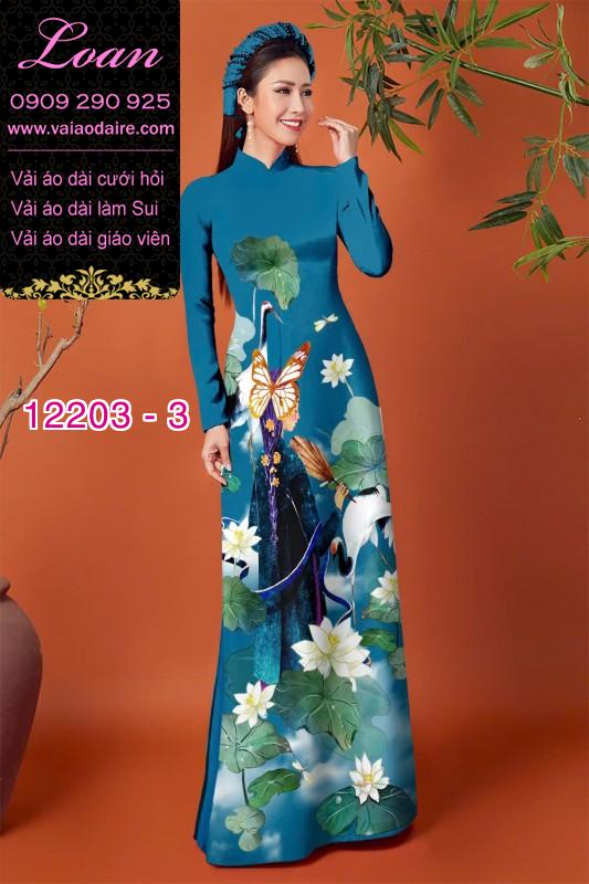 Vải áo dài in hình thiếu nữ