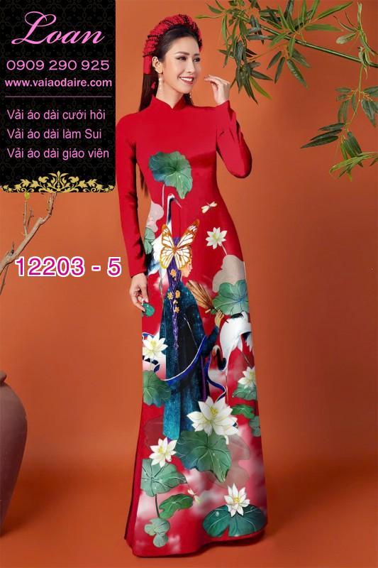 Vải áo dài in hình thiếu nữ