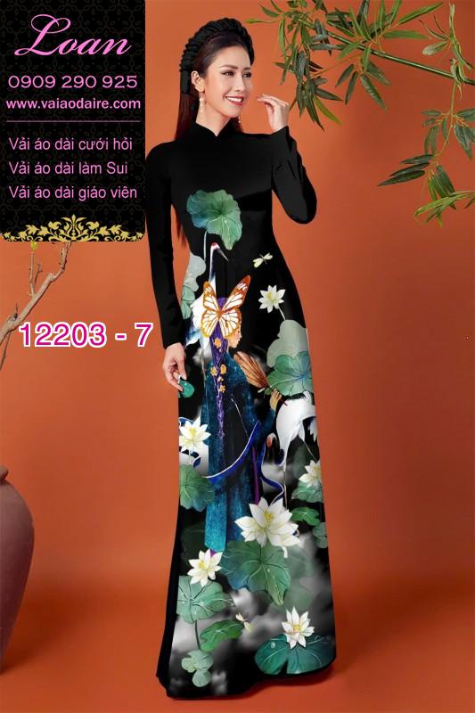 Vải áo dài in hình thiếu nữ