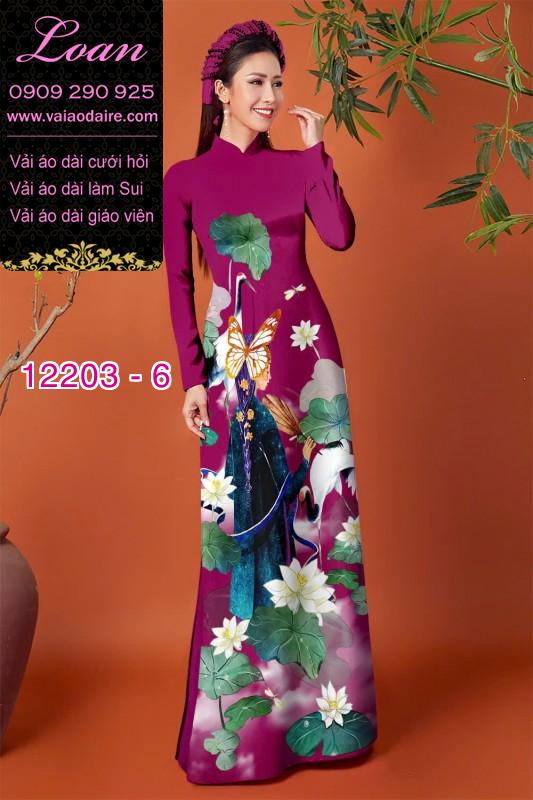 Vải áo dài in hình thiếu nữ