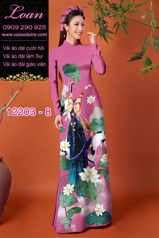 Vải áo dài in hình thiếu nữ