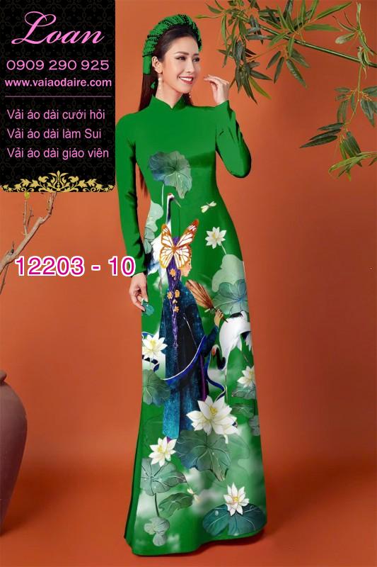 Vải áo dài in hình thiếu nữ