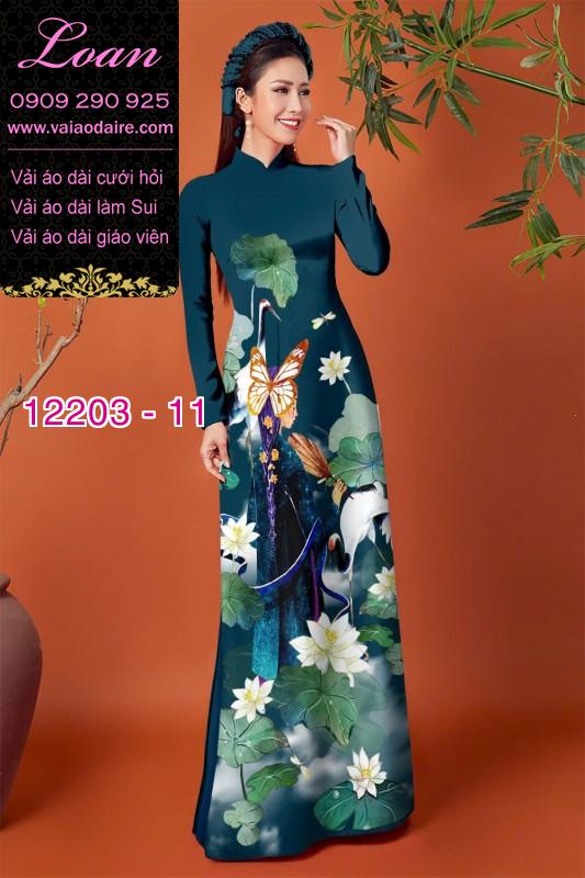 Vải áo dài in hình thiếu nữ
