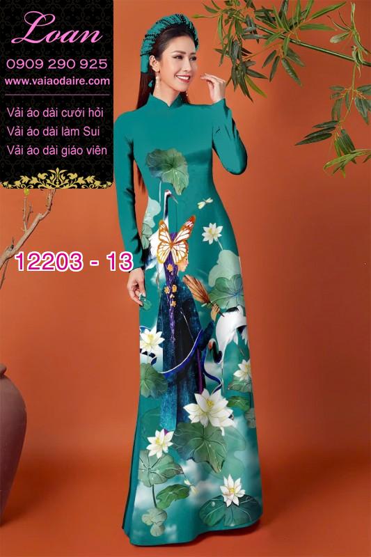Vải áo dài in hình thiếu nữ