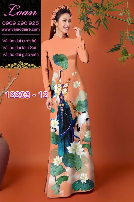 Vải áo dài in hình thiếu nữ