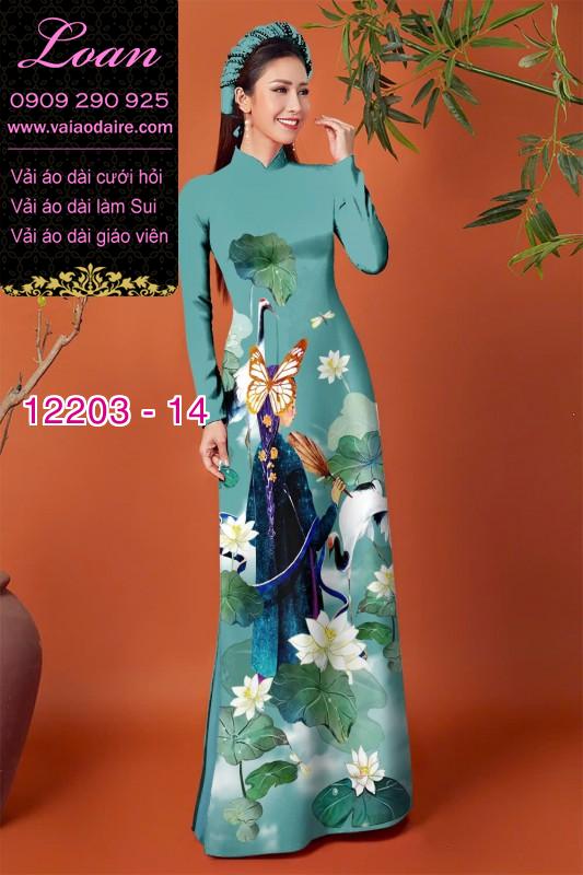 Vải áo dài in hình thiếu nữ