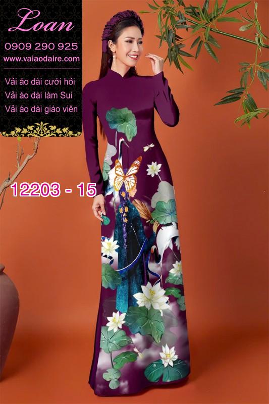 Vải áo dài in hình thiếu nữ