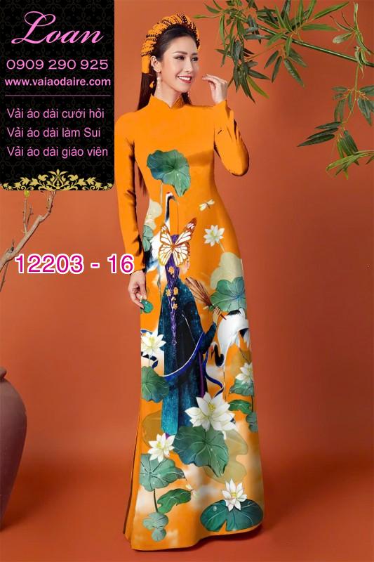 Vải áo dài in hình thiếu nữ