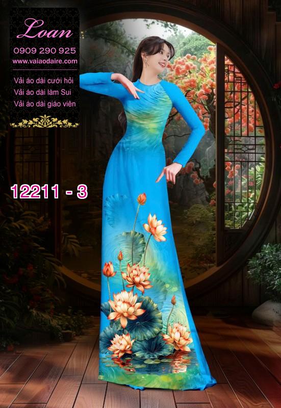 Vải áo dài in hoa 3D