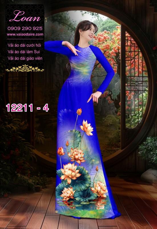 Vải áo dài in hoa 3D
