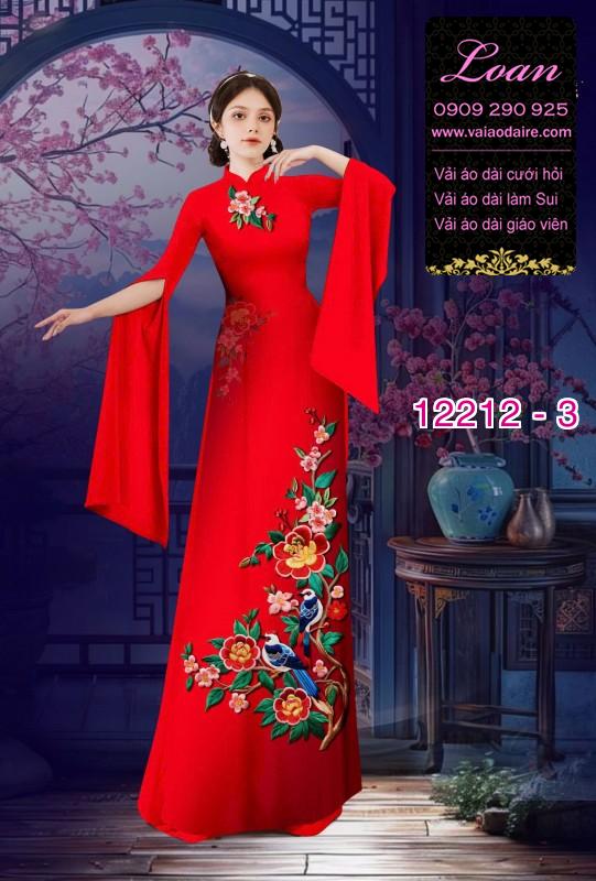 Vải áo dài in hoa 3D