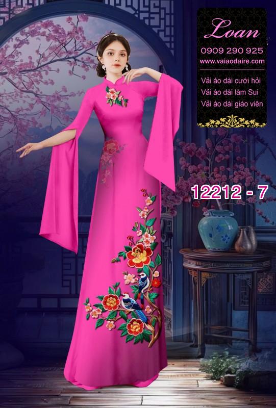 Vải áo dài in hoa 3D