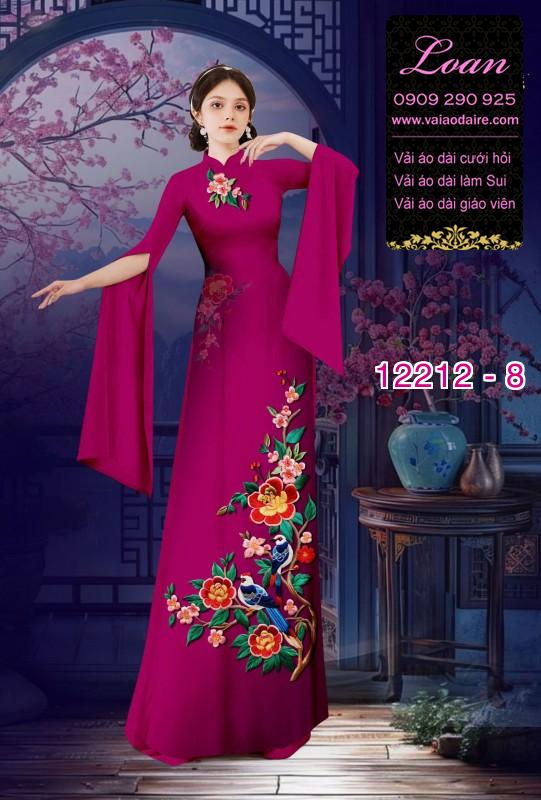 Vải áo dài in hoa 3D
