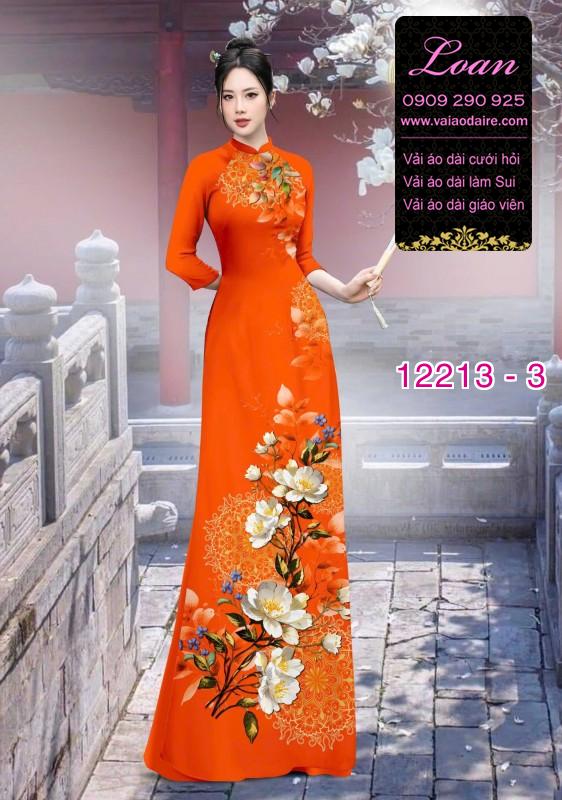 Vải áo dài in hoa 3D
