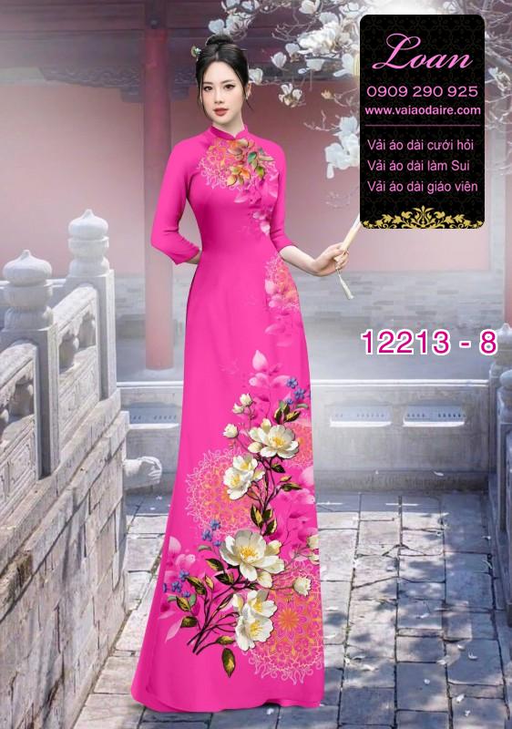 Vải áo dài in hoa 3D